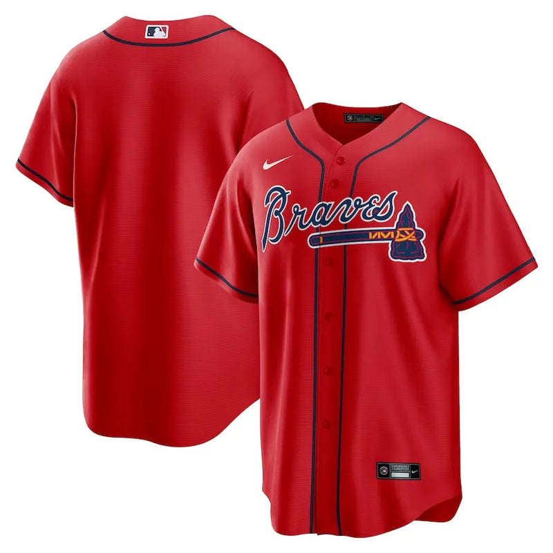 Camisa MLB Atlanta Braves Nike II Torcedor Masculina Vermelha