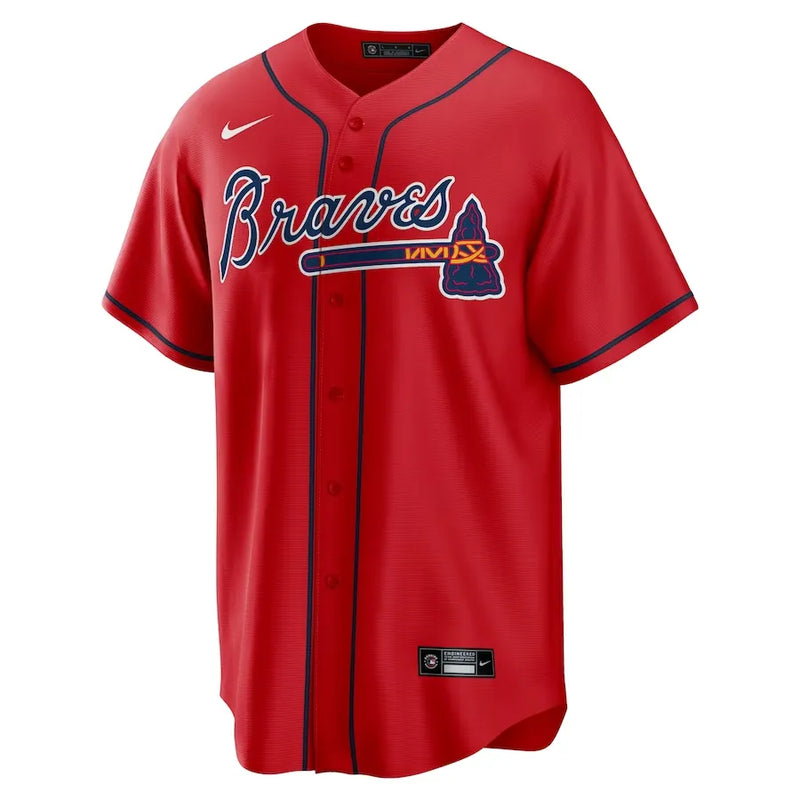 Camisa MLB Atlanta Braves Nike II Torcedor Masculina Vermelha
