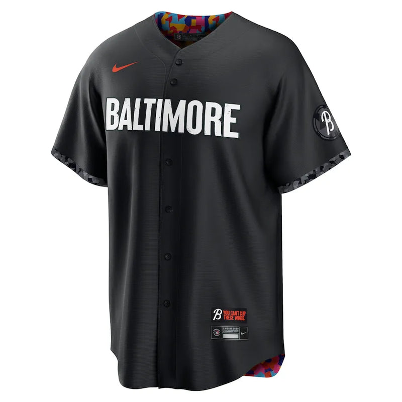 Camisa MLB Baltimore Orioles Nike Black City Connect Nike Torcedor Masculina Preta