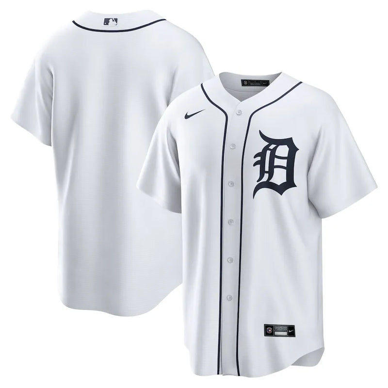 Camisa MLB Detroit Tigers White Nike Home Torcedor Masculina Branca
