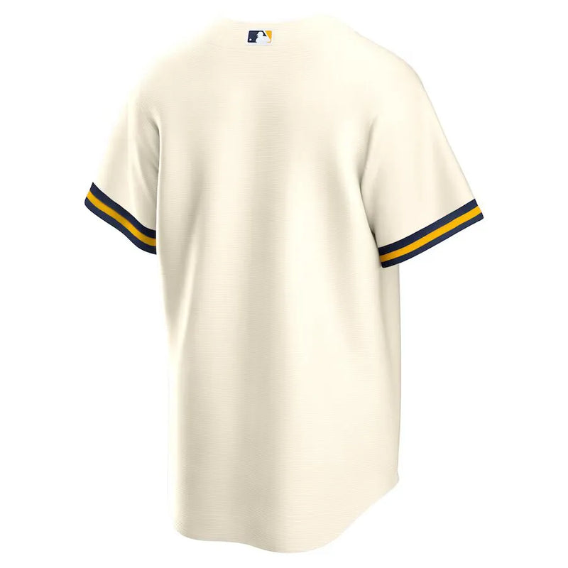 Camisa MLB Milwaukee Brewers Nike Home Torcedor Masculina Bege