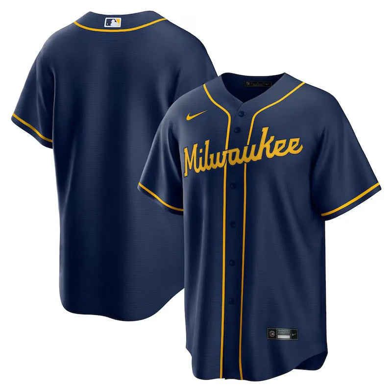 Camisa MLB Milwaukee Brewers NikeNavy Alternate Torcedor Masculina Azul