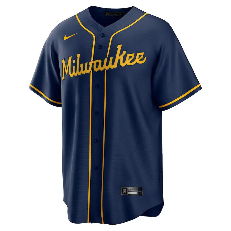 Camisa MLB Milwaukee Brewers NikeNavy Alternate Torcedor Masculina Azul