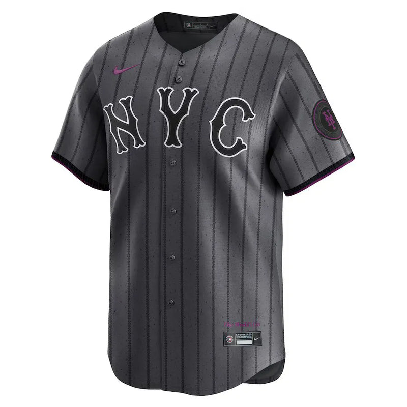 Camisa MLB New York Mets Nike Graphite Torcedor Masculina Francisco Lindor 12 Grafite