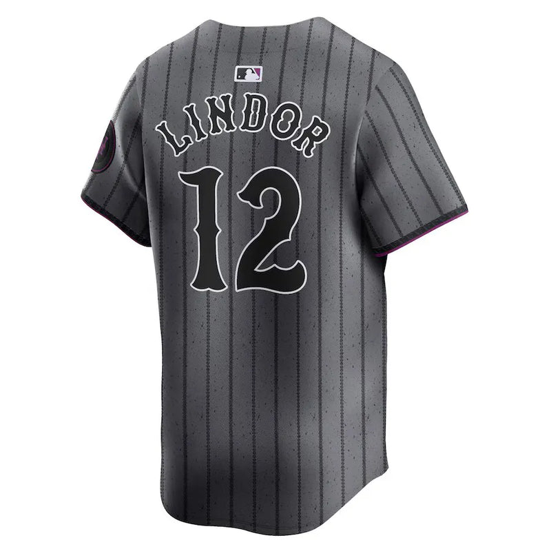 Camisa MLB New York Mets Nike Graphite Torcedor Masculina Francisco Lindor 12 Grafite