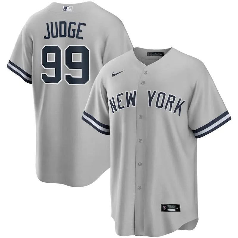Camisa MLB New York Yankees Nike II Torcedor Masculina Cinza Aaron Judge 99