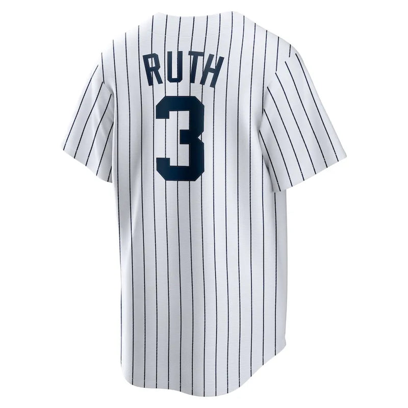 Camisa MLB New York Yankees Nike Home Cooperstown Collection Torcedor Masculina Branca Babe Ruth 3