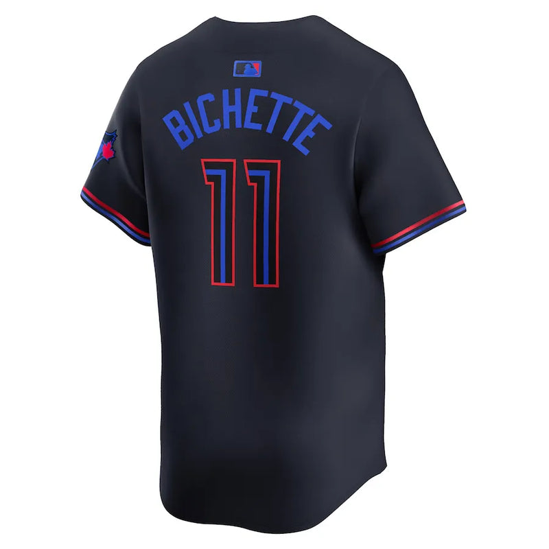 Camisa MLB Toronto Blue Jays Nike City Connect Torcedor Masculina Azul Marinho Bo Bichette 11