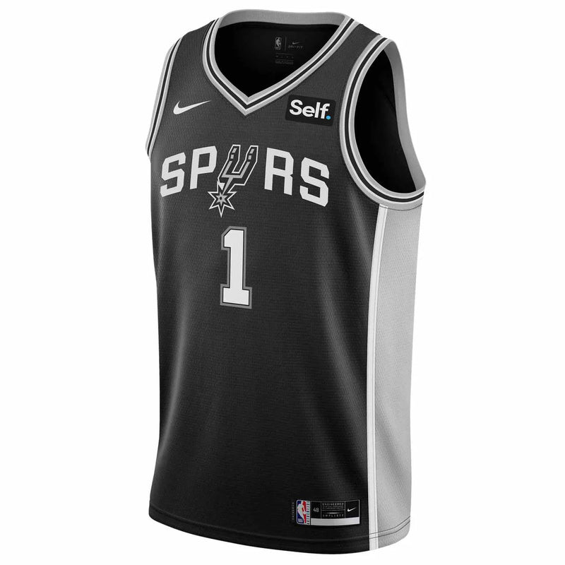 Regata NBA San Antonio Spurs Nike Icon Edition 23/24 Swingman Jersey Victor Wembanyama 1 Preta