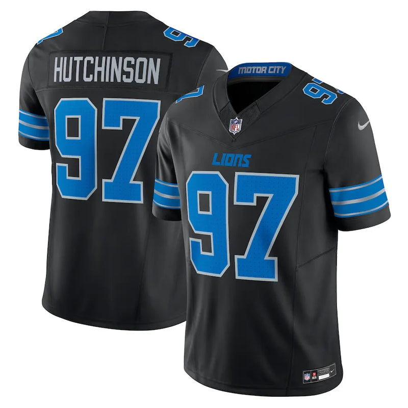 Camisa NFL Detroit Lions II Black Nike Aidan Hutchinson 97 Alternate Vapor Masculina Preta