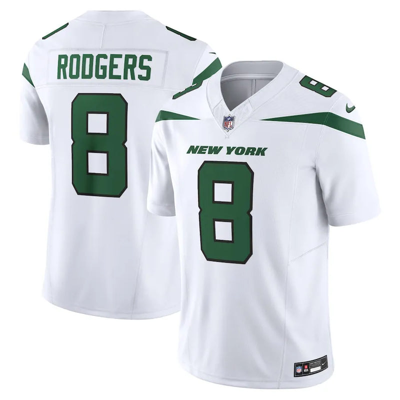 Camisa NFL New York Jets Nike White Aaron Rodgers Spotlight Jersey Branca
